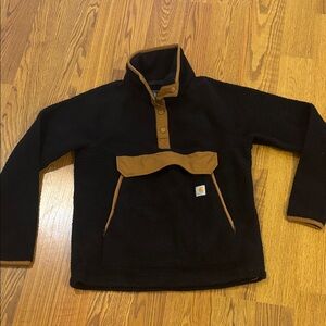 Ladies Carhartt Black and Tan Fleece Hoodie
